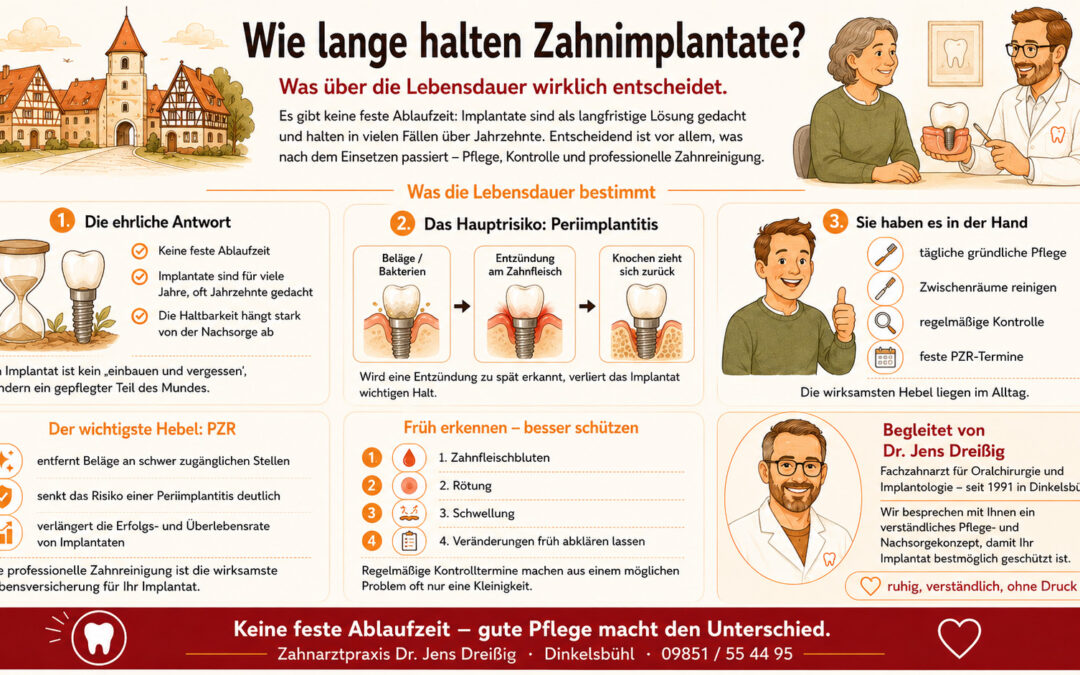 Wie lange halten Zahnimplantate? Was über die Lebensdauer wirklich entscheidet